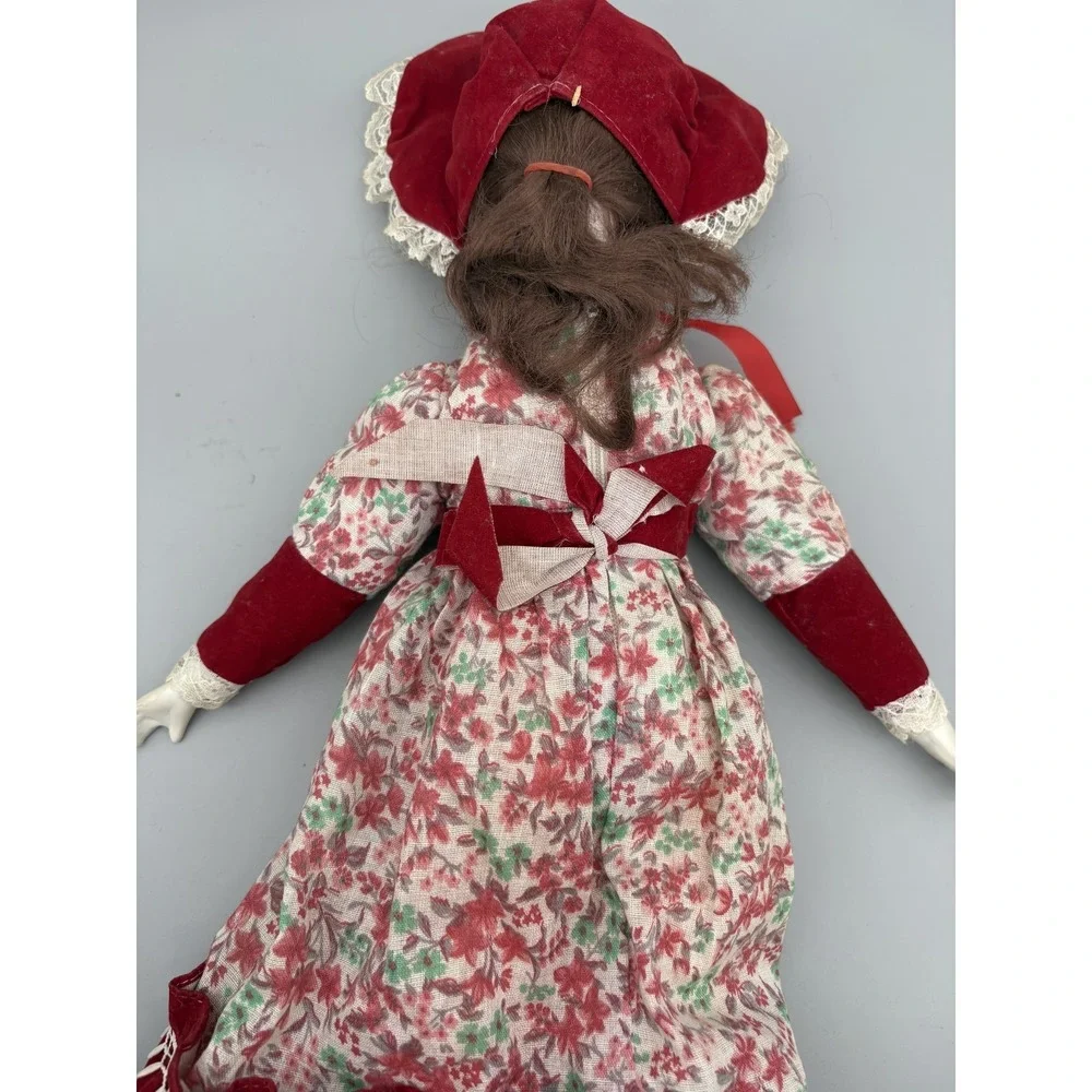 Vintage Creepy Bisque Porcelain Doll in‎ Dress 18